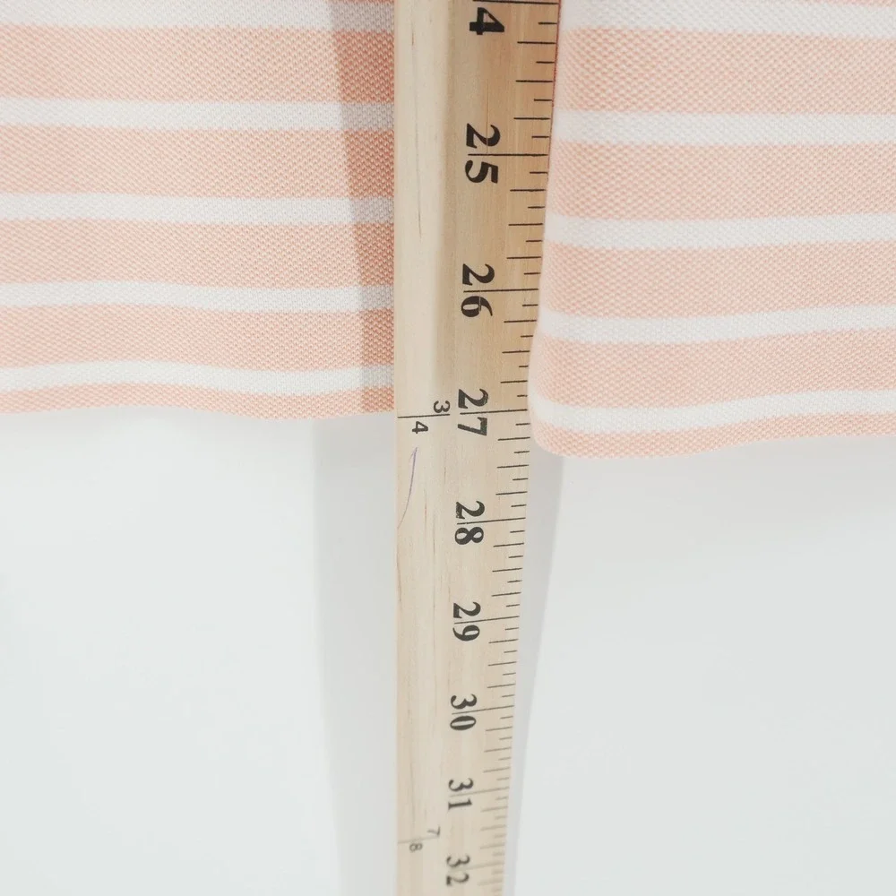Ralph Lauren Polo Shirt Mens Medium Pink White Striped Knit Oxford Short Sleeve